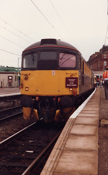 26036 and 26028 at Ayr with the Ayr Restorer railtour on 13/07/91. TZ